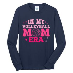 In My Volleyball Mom Era Groovy Volleyball Sport Player Tall Long Sleeve T-Shirt