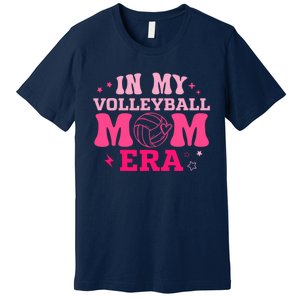 In My Volleyball Mom Era Groovy Volleyball Sport Player Premium T-Shirt