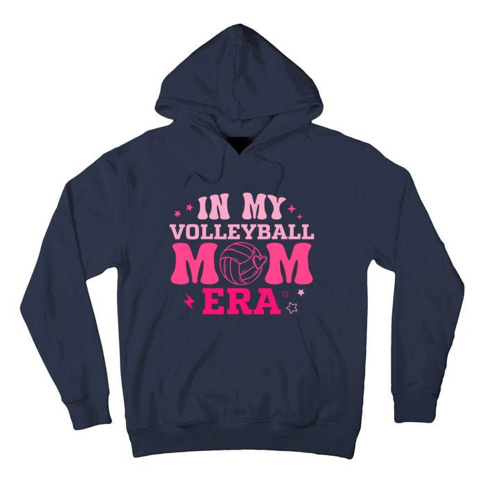 In My Volleyball Mom Era Groovy Volleyball Sport Player Tall Hoodie