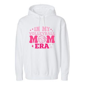 In My Volleyball Mom Era Groovy Volleyball Sport Player Garment-Dyed Fleece Hoodie