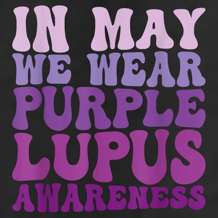 In May We Wear Purple Lupus Awareness Month Groovy 7 Panel Mesh Trucker Snapback Hat