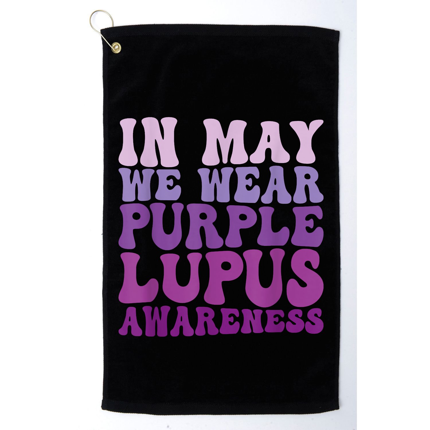 In May We Wear Purple Lupus Awareness Month Groovy Golf Towel