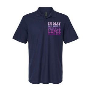 In May We Wear Purple Lupus Awareness Month Groovy Softstyle Adult Sport Polo