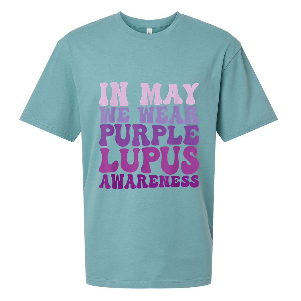 In May We Wear Purple Lupus Awareness Month Groovy Sueded Cloud Jersey T-Shirt