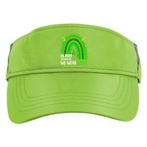 In May We Wear Green Mental Health Awareness Leopard Rainbow Adult Drive Performance Visor