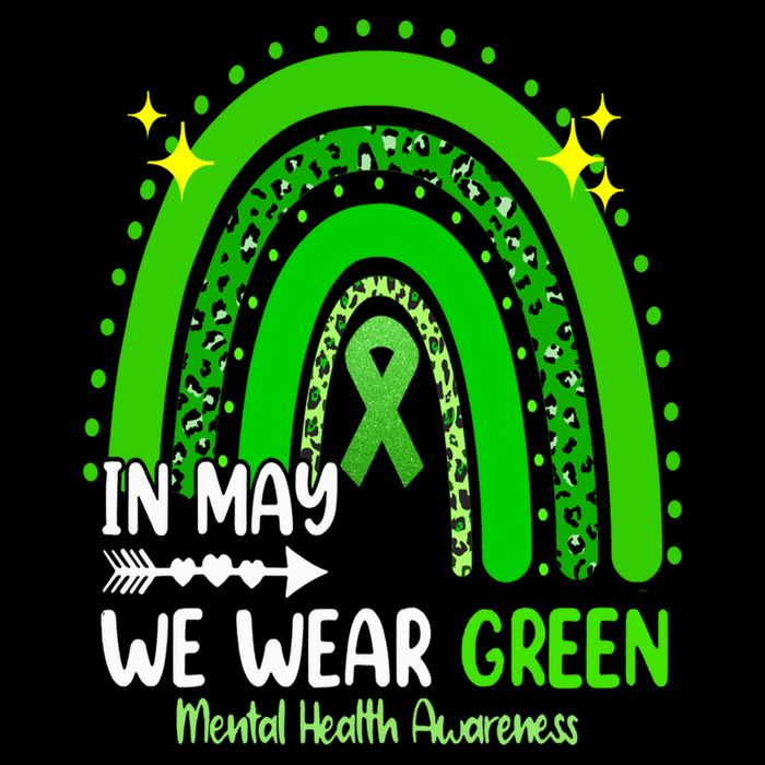 In May We Wear Green Mental Health Awareness Leopard Rainbow 16 in Basic Backpack