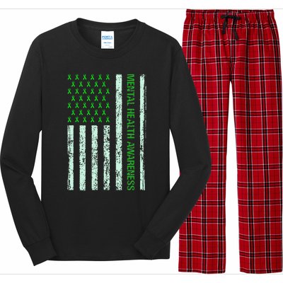 In May We Wear Green Mental Health Awareness Month Long Sleeve Pajama Set