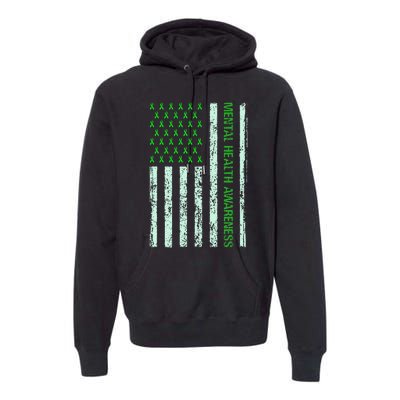 In May We Wear Green Mental Health Awareness Month Premium Hoodie