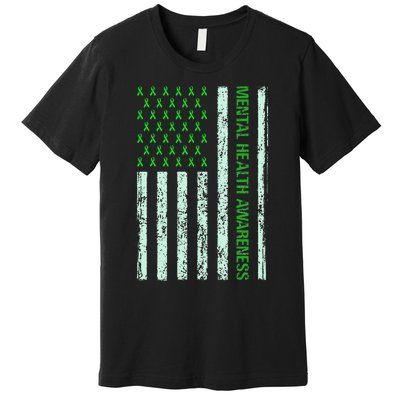 In May We Wear Green Mental Health Awareness Month Premium T-Shirt