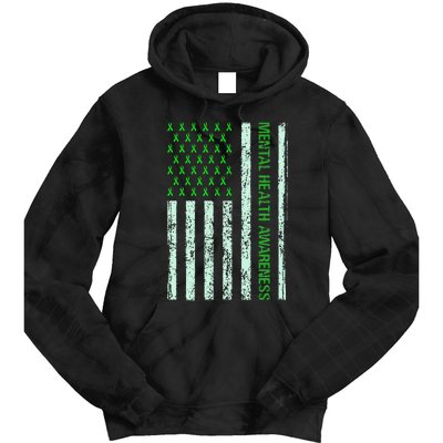 In May We Wear Green Mental Health Awareness Month Tie Dye Hoodie