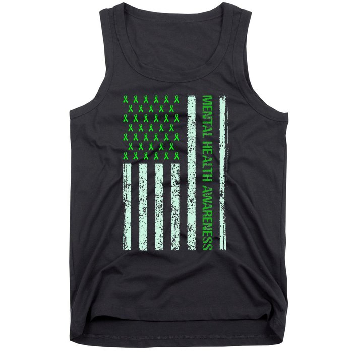 In May We Wear Green Mental Health Awareness Month Tank Top