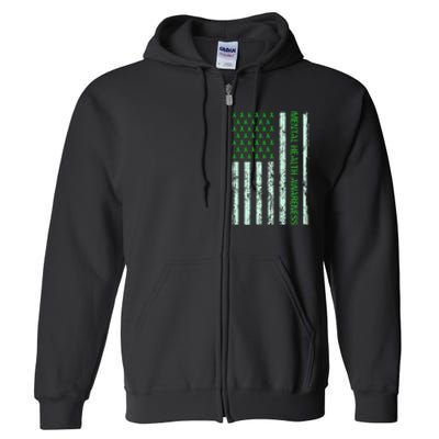 In May We Wear Green Mental Health Awareness Month Full Zip Hoodie