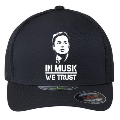 In Musk We Trust Elon Musk Flexfit Unipanel Trucker Cap