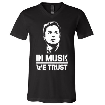In Musk We Trust Elon Musk V-Neck T-Shirt