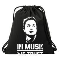 In Musk We Trust Elon Musk Drawstring Bag