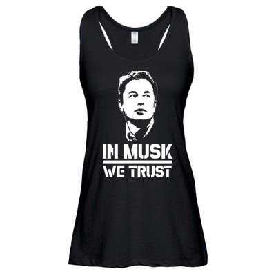 In Musk We Trust Elon Musk Ladies Essential Flowy Tank
