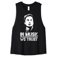 In Musk We Trust Elon Musk Women's Racerback Cropped Tank