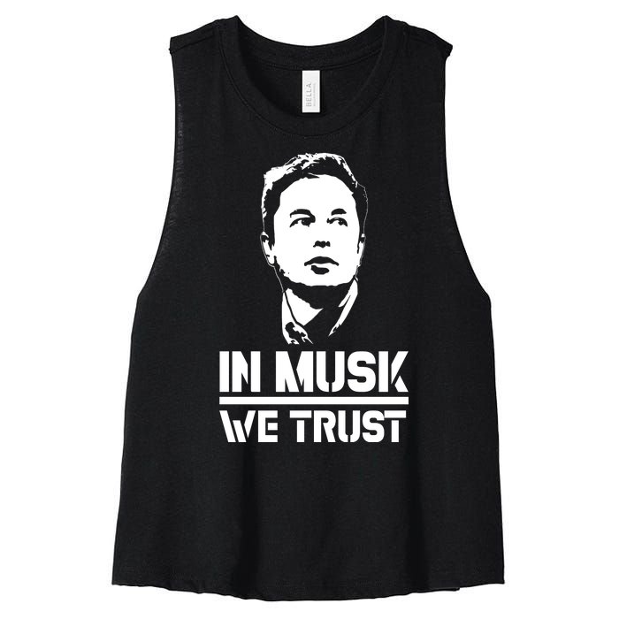 In Musk We Trust Elon Musk Women's Racerback Cropped Tank