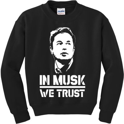 In Musk We Trust Elon Musk Kids Sweatshirt