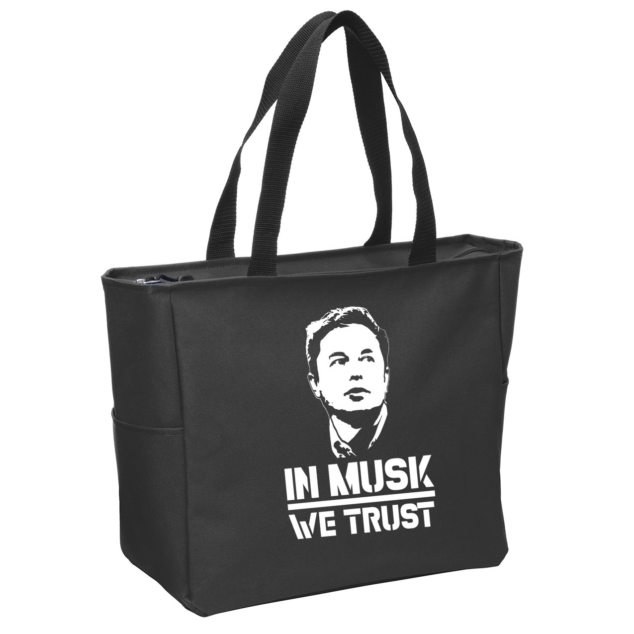 In Musk We Trust Elon Musk Zip Tote Bag