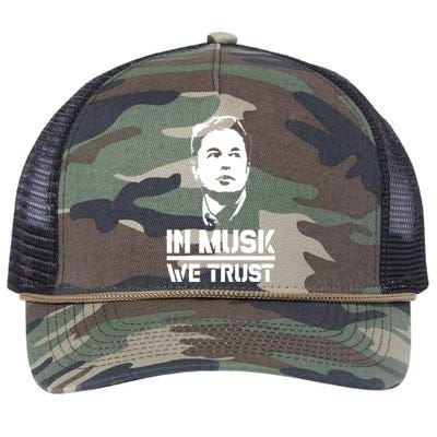 In Musk We Trust Elon Musk Retro Rope Trucker Hat Cap