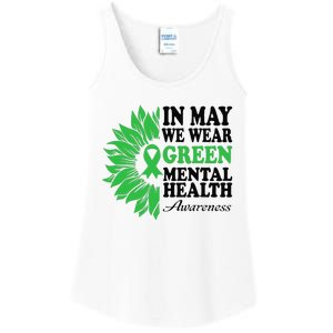 In May We Wear Green For Mental Health Awareness Month Ladies Essential Tank