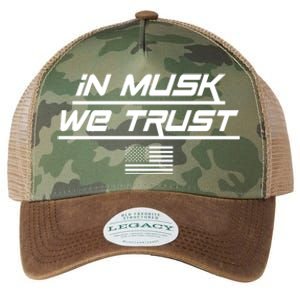 In Musk We Trust USA Flag Elon Funny Legacy Tie Dye Trucker Hat