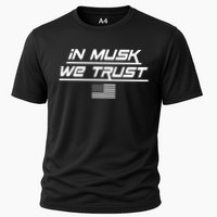 In Musk We Trust USA Flag Elon Funny Cooling Performance Crew T-Shirt
