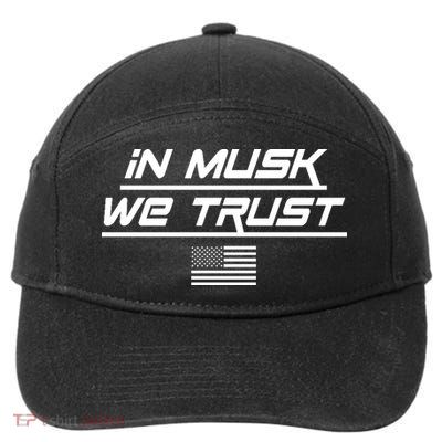 In Musk We Trust USA Flag Elon Funny 7-Panel Snapback Hat
