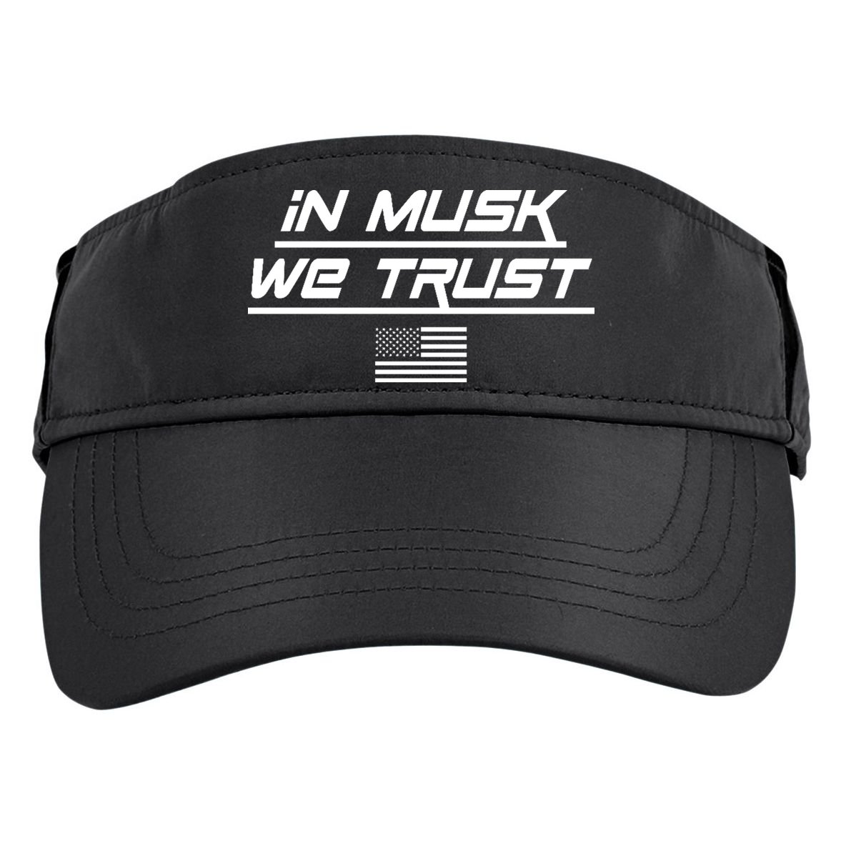 In Musk We Trust USA Flag Elon Funny Adult Drive Performance Visor