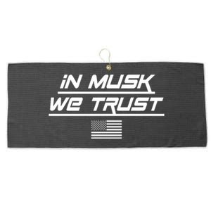 In Musk We Trust USA Flag Elon Funny Large Microfiber Waffle Golf Towel