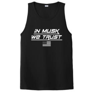 In Musk We Trust USA Flag Elon Funny PosiCharge Competitor Tank