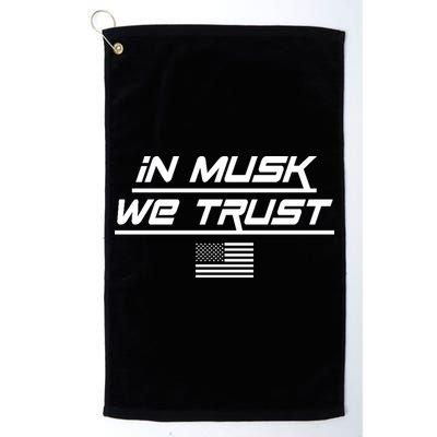 In Musk We Trust USA Flag Elon Funny Golf Towel