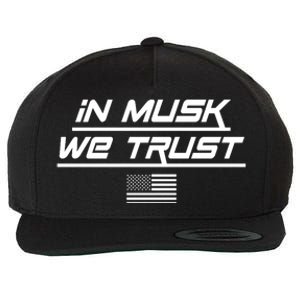 In Musk We Trust USA Flag Elon Funny Wool Snapback Cap