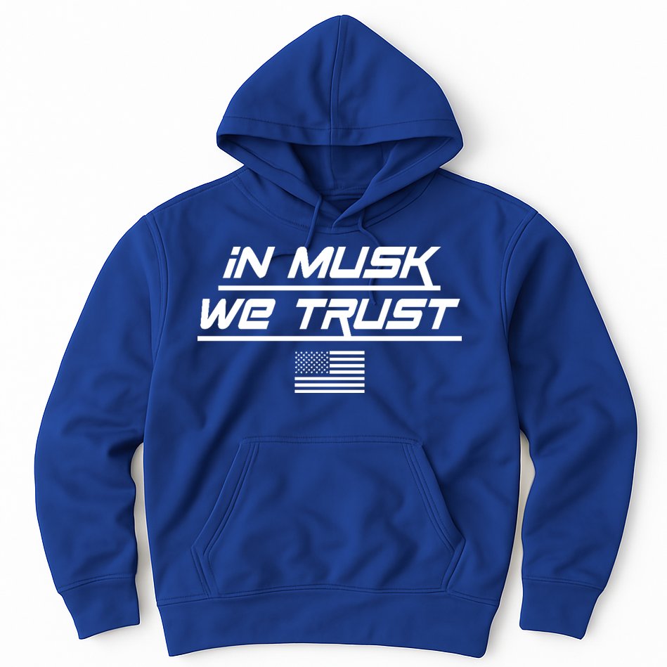 In Musk We Trust USA Flag Elon Funny Hoodie