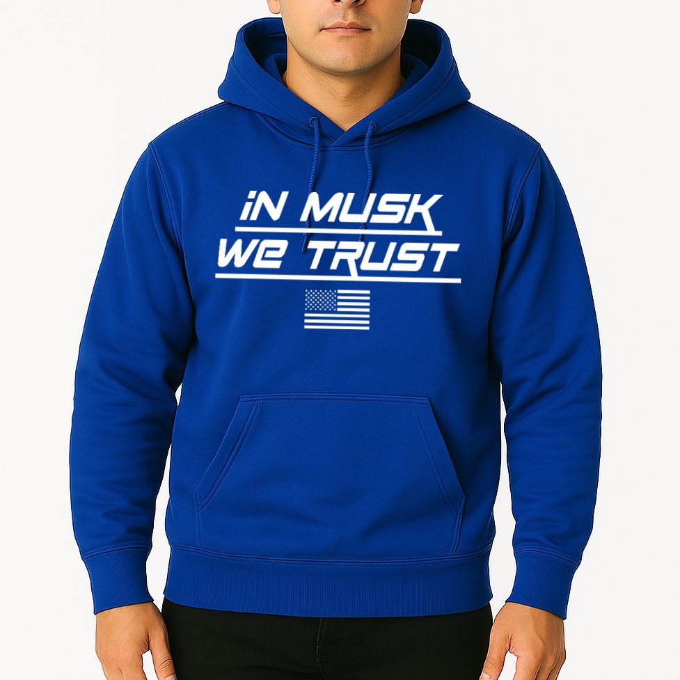 In Musk We Trust USA Flag Elon Funny Hoodie