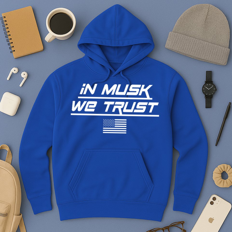 In Musk We Trust USA Flag Elon Funny Hoodie