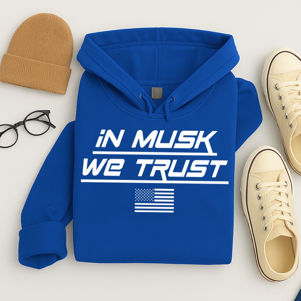 In Musk We Trust USA Flag Elon Funny Hoodie