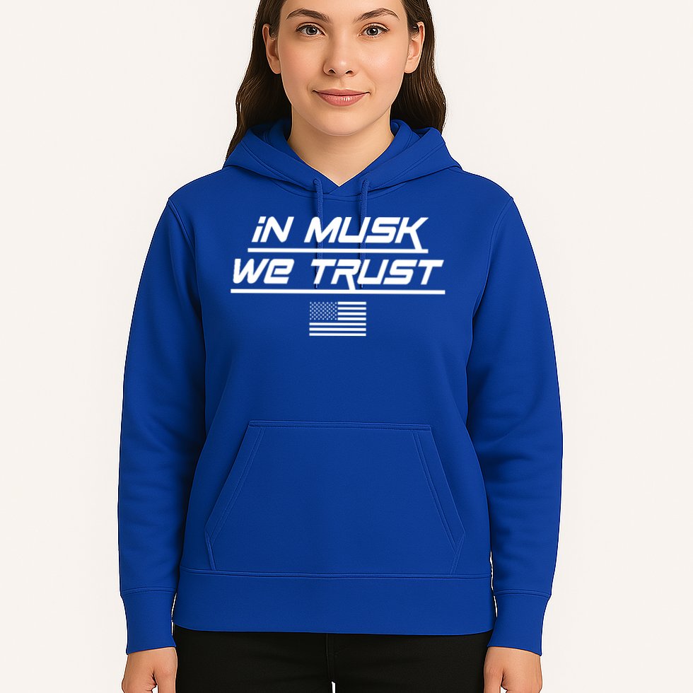 In Musk We Trust USA Flag Elon Funny Hoodie