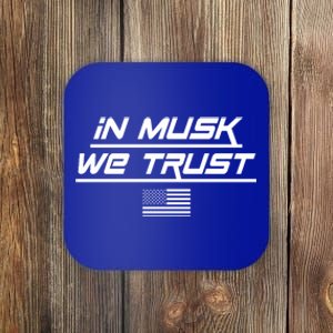 In Musk We Trust USA Flag Elon Funny Coaster