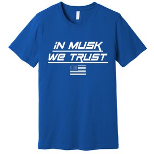 In Musk We Trust USA Flag Elon Funny Premium T-Shirt