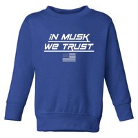 In Musk We Trust USA Flag Elon Funny Toddler Sweatshirt