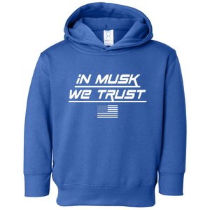 In Musk We Trust USA Flag Elon Funny Toddler Hoodie