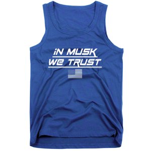 In Musk We Trust USA Flag Elon Funny Tank Top