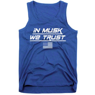In Musk We Trust USA Flag Elon Funny Tank Top
