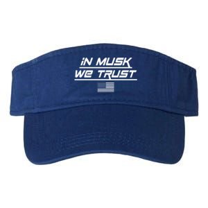 In Musk We Trust USA Flag Elon Funny Valucap Bio-Washed Visor