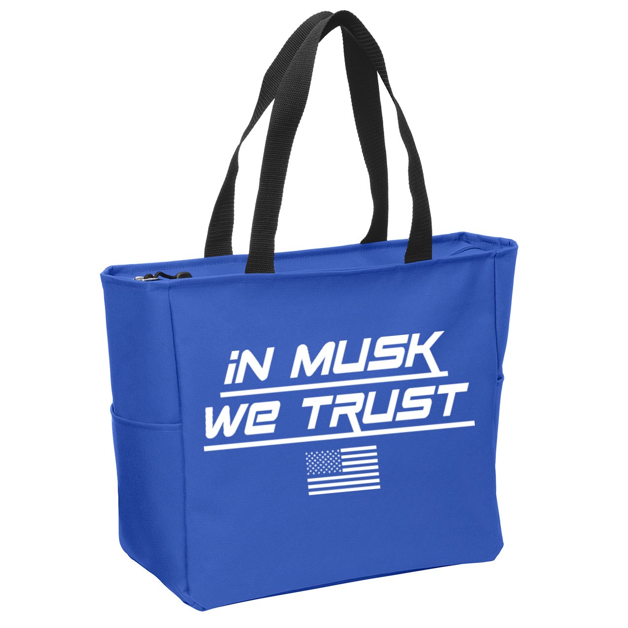 In Musk We Trust USA Flag Elon Funny Zip Tote Bag