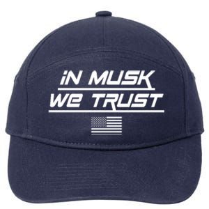 In Musk We Trust USA Flag Elon Funny 7-Panel Snapback Hat