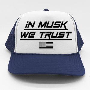 In Musk We Trust USA Flag Elon Funny Trucker Hat