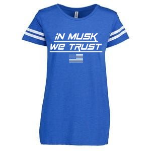 In Musk We Trust USA Flag Elon Funny Enza Ladies Jersey Football T-Shirt